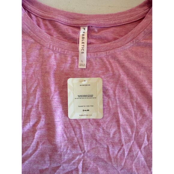 Fabletics NWT Dry Flex Tunic Pink Sunset Heather Tank Sz L - Picture 3 of 6